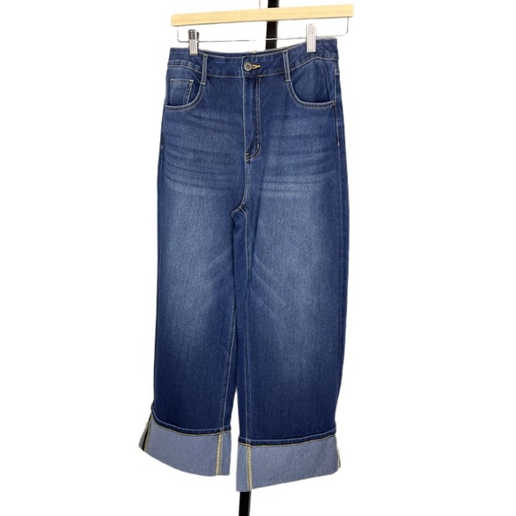 Halara Flex High-Waisted Rolled Hem Jeans, Size Small - Picture 3 of 11